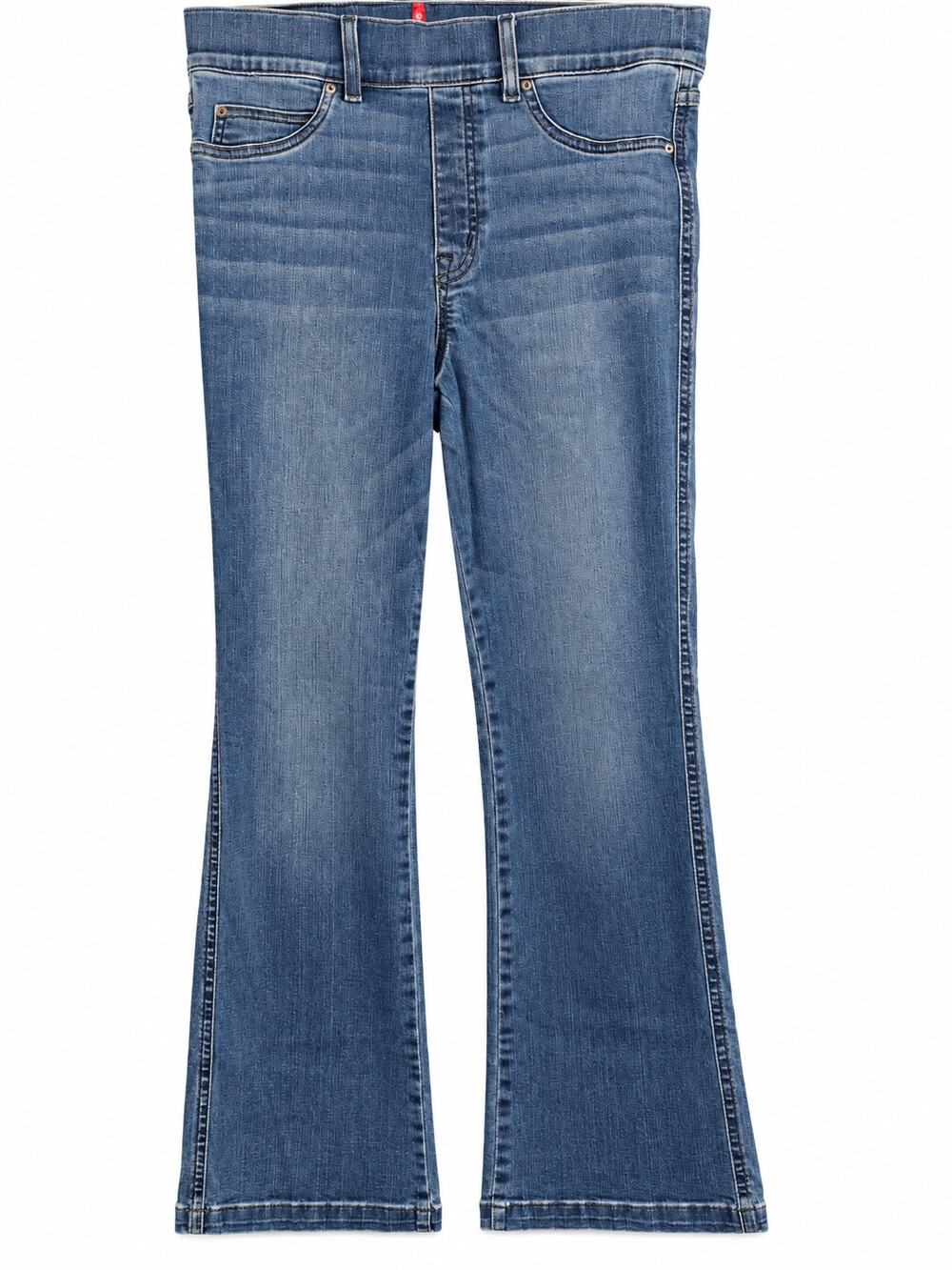 SPANX Women’s Size Large Bootcut Flare Jeans Medium Wash Short Inseam 27”